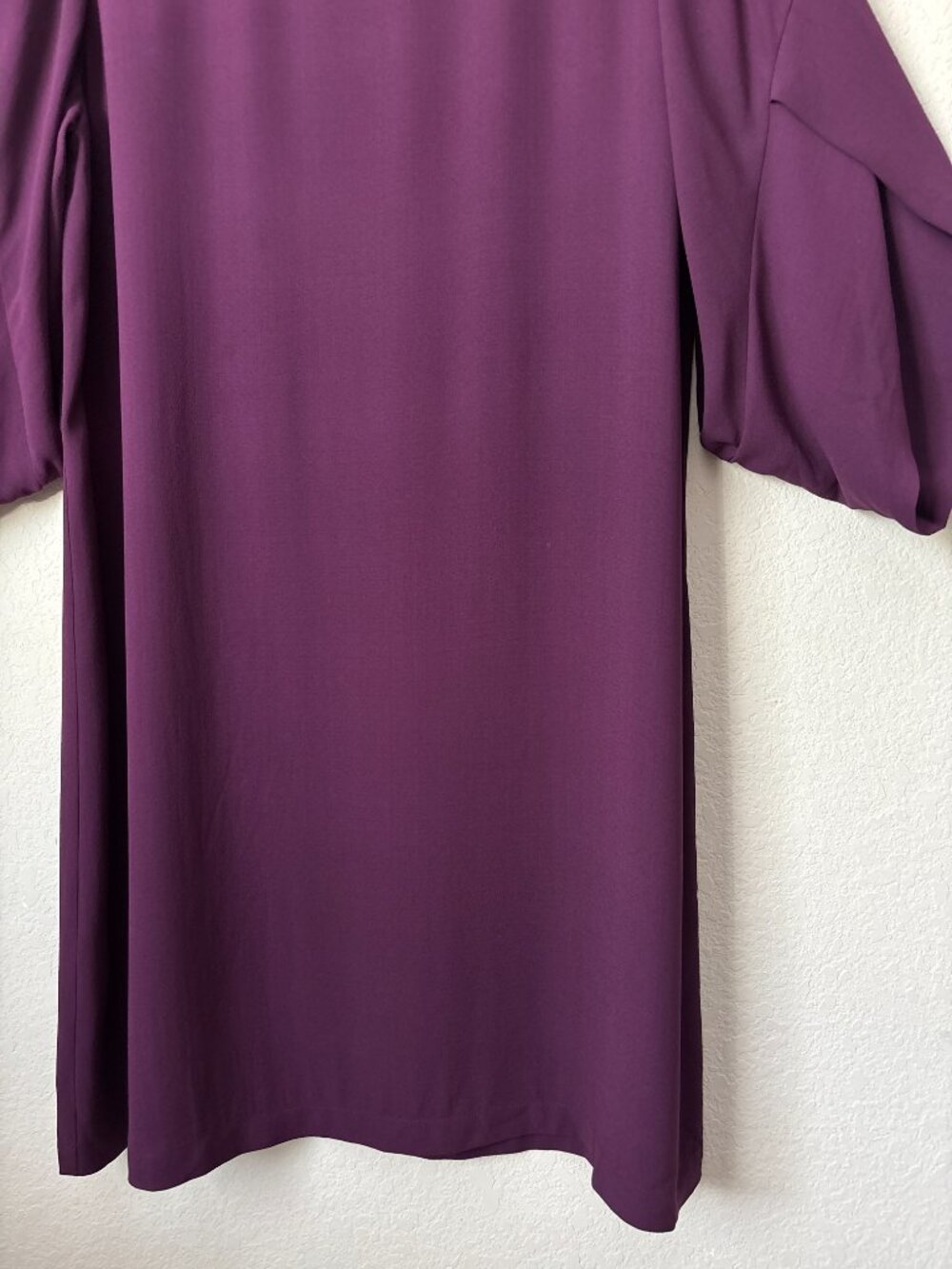 Eileen Fisher Silk Cassis Tulip Sleeve Jersey Knit Shift Dress - Picture 4 of 6
